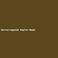 Hervorragende Papier-Bank