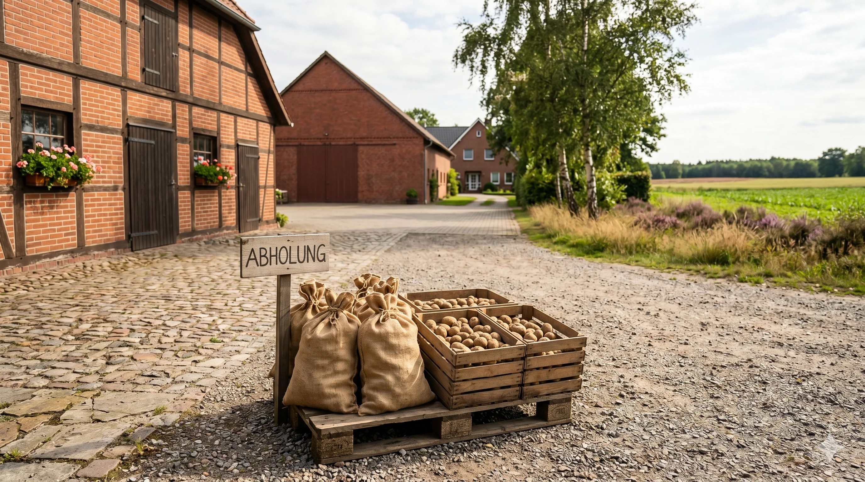 Abholung von Kartoffeln am Hof Bauer Tewes in Willighausen